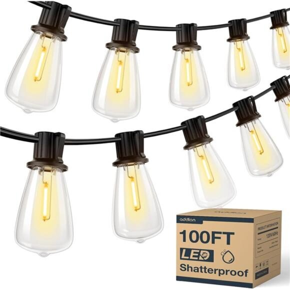 100FT(50FT*2)LED Outdoor String Lights Waterproof Patio Lights with Shatterproof - Picture 1 of 7